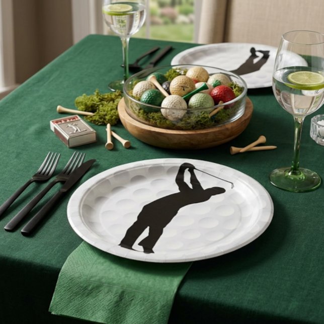Golfer Paper Party Plate (Creator Uploaded)