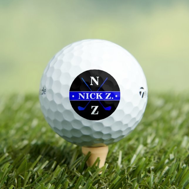 Golfer Personalised 2-initials Logo Blue Golf Balls (Insitu Tee)