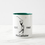 Golfer Personalised name and year  Two-Tone Coffee Mug<br><div class="desc">Golfer and Personalised name and year mug - the perfect gift or keepsake for any golf enthusiast. You can personalise the name and year to create an unique gift.</div>
