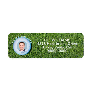 Golfer Photo Signed Golf Ball Birthday Return Address Label