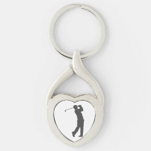 Golfer  player  silhouette key ring