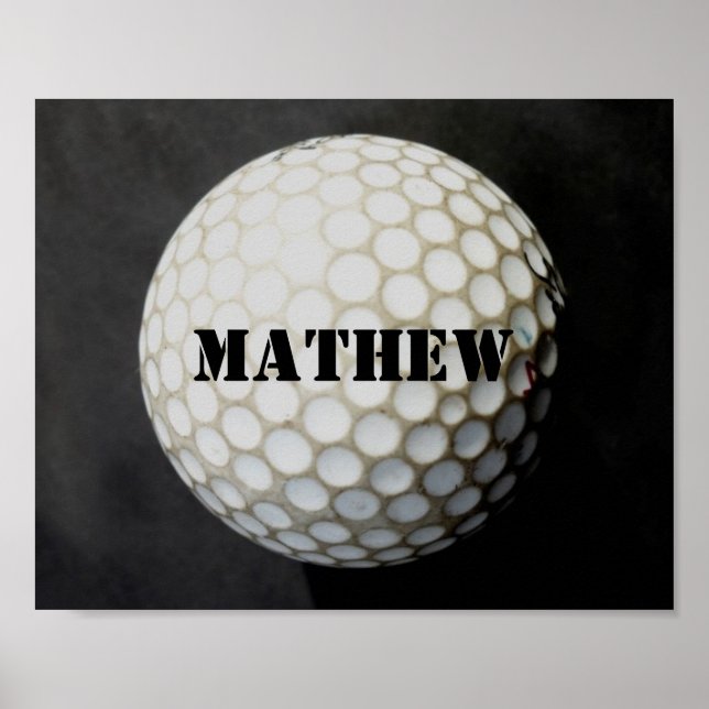 golfer poster personalise golf ball (Front)
