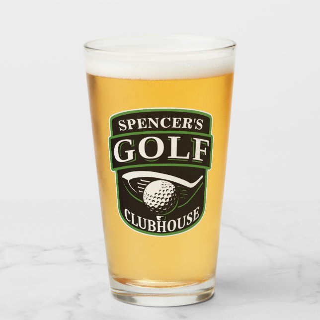 Golfer Pro Golf Player Club Clubhouse Personalised Glass (Front Filled)
