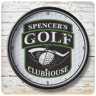 Golfer Pro Golf Player Club Clubhouse Personalised Large Clock