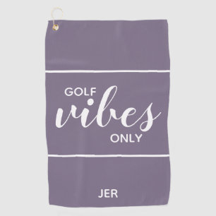 Golfer Quote Golf Vibes Only Custom   Purple Towel