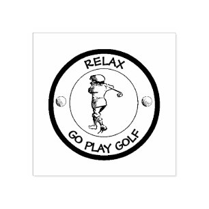 Golfer Rubber Stamp