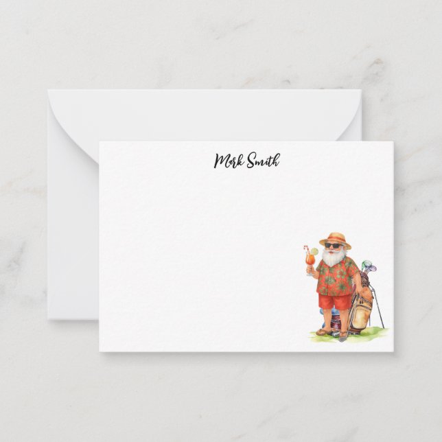 Golfer Santa Claus for Christmas Card (Front)