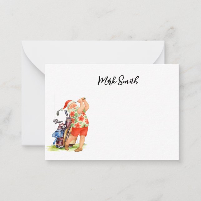 Golfer Santa Claus for Christmas Card (Front)