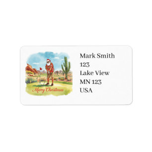Golfer Santa Claus Golfing Christmas for Golfer Label