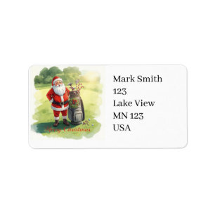 Golfer Santa Claus Golfing Christmas for Golfer Label