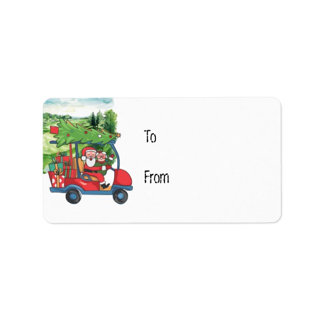 Golfer Santa Claus  Label (Front)