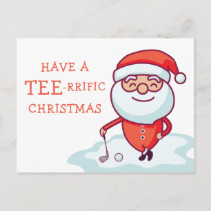 Golfer Santa Claus Postcard
