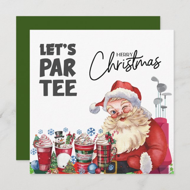  Golfer Santa Claus with Golf Bag Let par Tee (Front/Back)