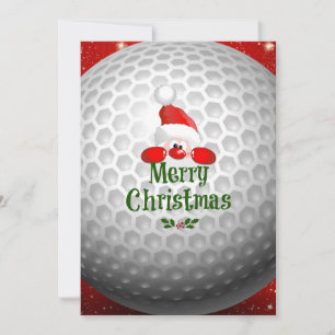Golfer Santa, 'Merry Christmas' greetings Card