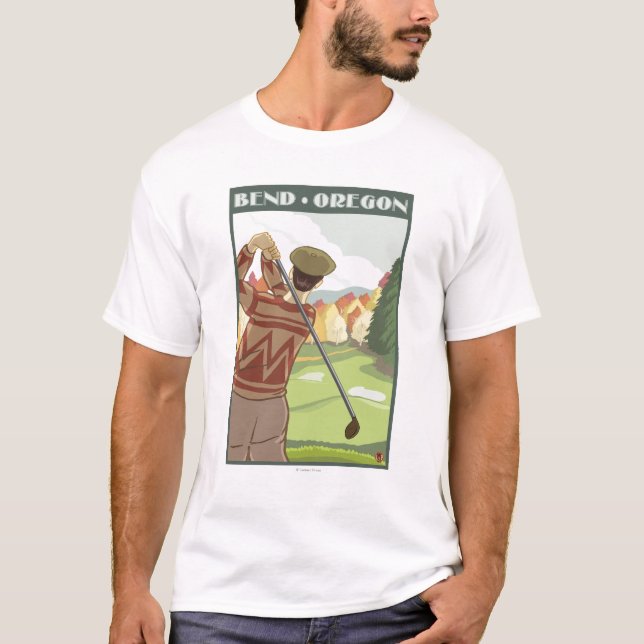Golfer Scene - Bend, Oregon T-Shirt (Front)