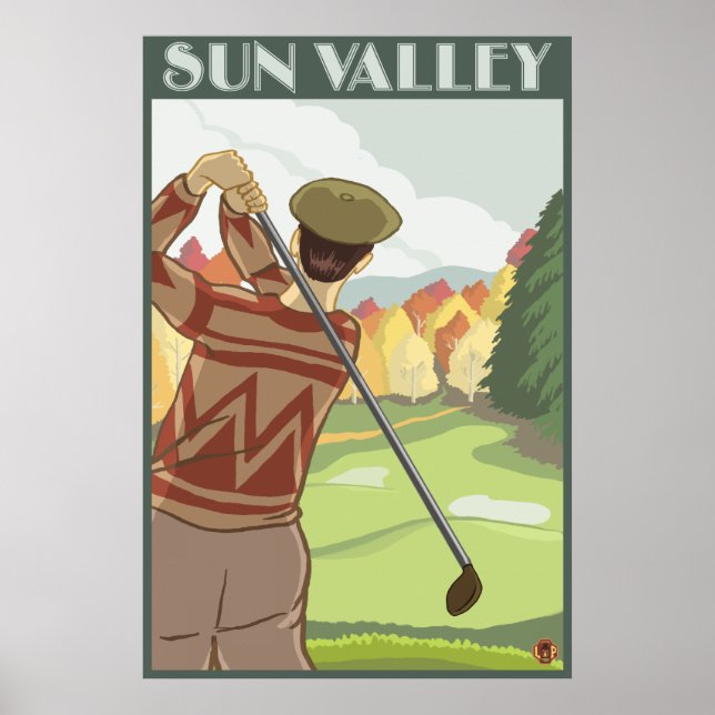 Golfer Scene - Sun Valley, Idaho Poster (Front)