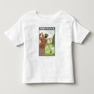 Golfer SceneMontanaVintage Travel Poster Toddler T-Shirt