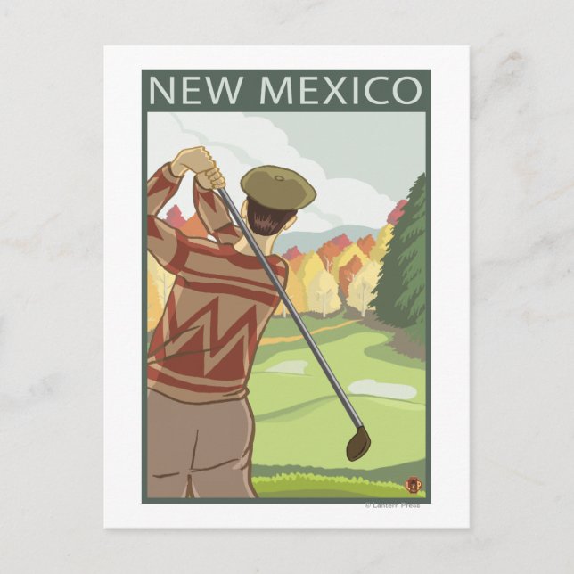 Golfer SceneNew Mexico Postcard (Front)