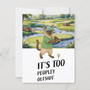 Golfer Siamese Cat is golfing at golf course Postcard