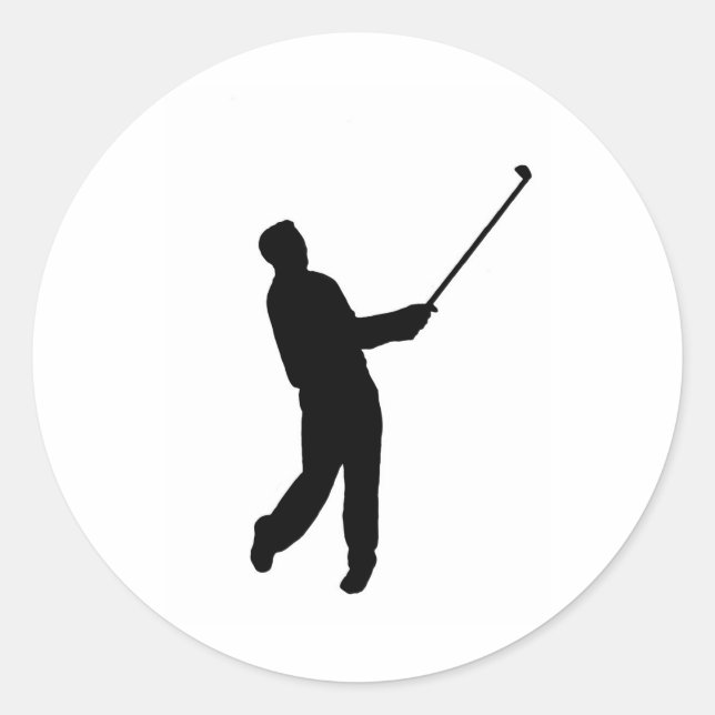 Golfer silhouette classic round sticker (Front)