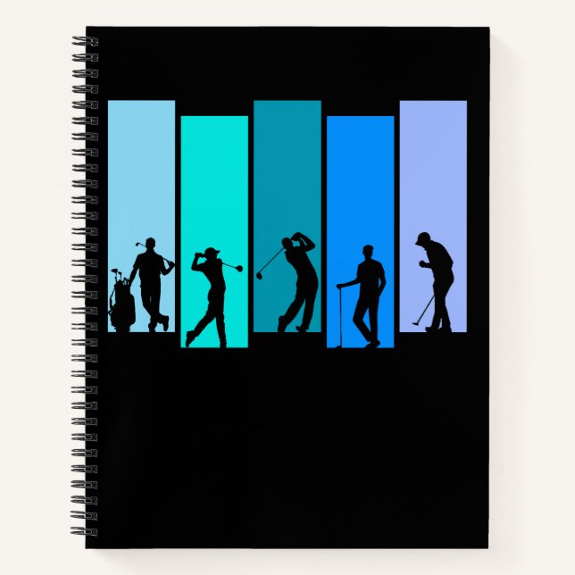 Golfer Silhouette Notebook (Front)