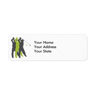 golfer silhouettes golf design return address label