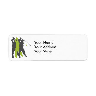 golfer silhouettes golf design return address label
