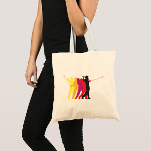 Golfer Silhouettes Tote Bag