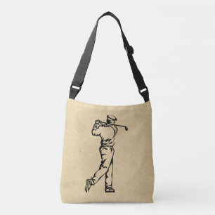 Golfer Sport Design Leather Look Crossbody Bag