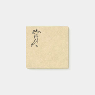 Golfer Sport Design Leather Look Post-it Notes