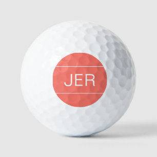 Golfer Sports Equipment Monogrammed Initials Coral Golf Balls