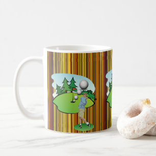 Golfer Stripe Golf Balls Mug