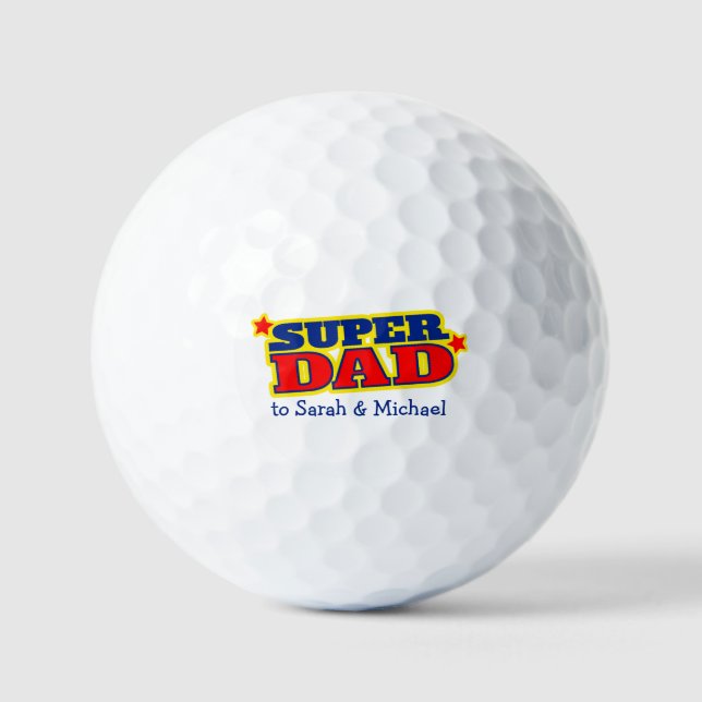 Golfer super dad gift golf balls (Front)