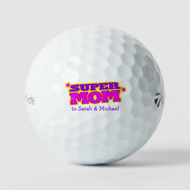 Golfer super mum purple custom gift  golf balls (Front)