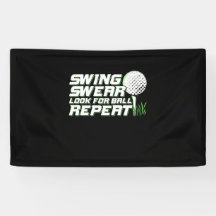 Golfer Swing Sweat Look For Ball Banner