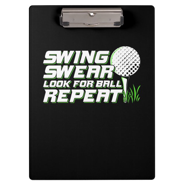 Golfer Swing Sweat Look For Ball Clipboard (Front)