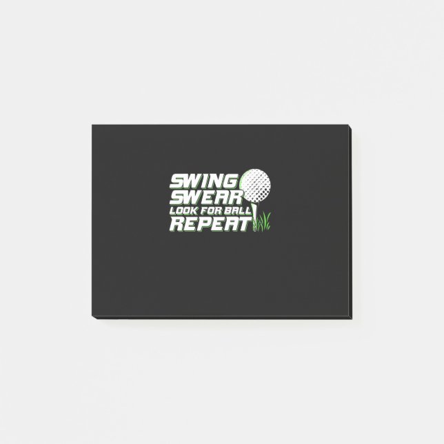 Golfer Swing Sweat Look For Ball Post-it Notes (Front)