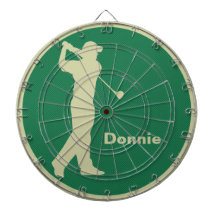 Golfer Swinging Club Green Khaki Golf Personalised