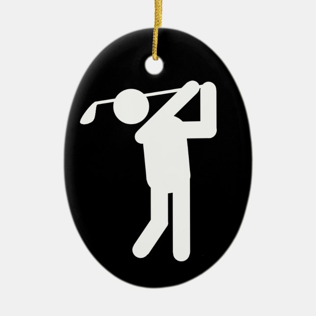 Golfer Symbol Christmas Ceramic Ornament (Front)