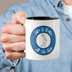 Golfer Tee Time Humour Funny Sport Pun Royal Blue Mug