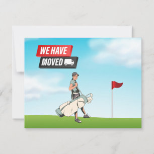 Golfer we have moved with golfer at golf flag announcement