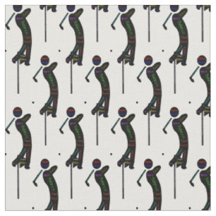 Golfer with Motivational Golfing Words Fabric