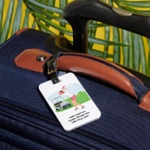 Golfer Woman Bag Tag – Personalised Golf Accessory