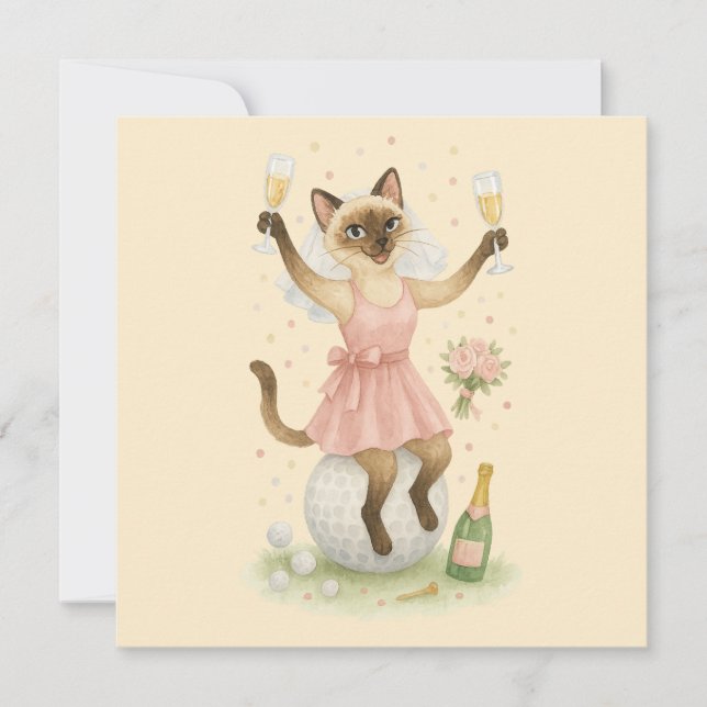 Golfer woman Save the Date Bride Bachelorette  Invitation (Front)