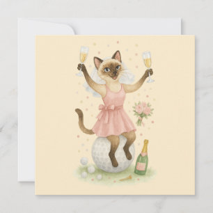 Golfer woman Save the Date Bride Bachelorette Invitation