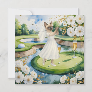 Golfer woman Save the Date Bride Bachelorette Invitation