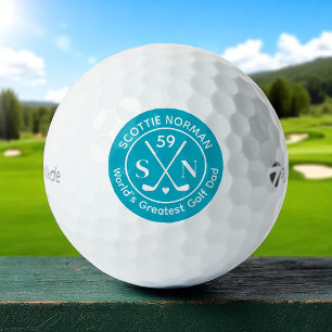 Golfer 'World's Greatest Golf Dad' Azure Golf Balls
