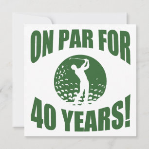 Golfer's 40th Birthday Card