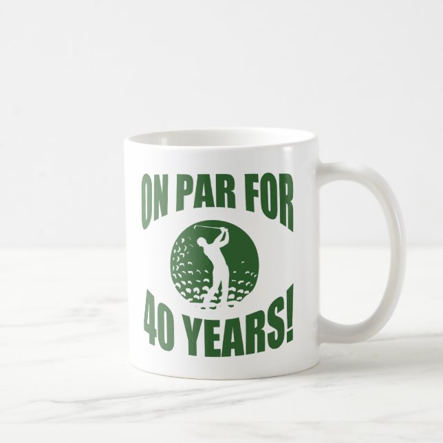 Golfer's 40th Birthday Coffee Mug (Right)