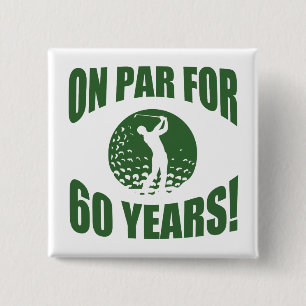 Golfer's 60th Birthday 15 Cm Square Badge